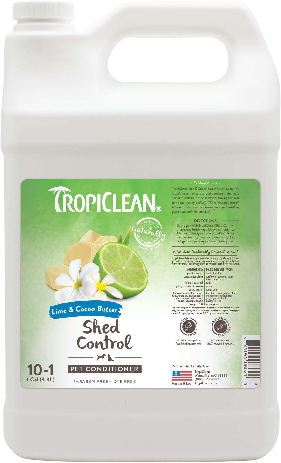 Tropiclean Lime and Cocoa Butter Conditioner, 3.8 Litre