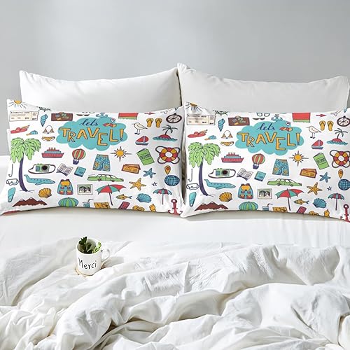 Miniatura 5 de Juego de funda de edredón de viaje para caravana, tamaño Queen, juego de ropa de cama de 3 piezas para niños, niñas, niños, adolescentes, decoración