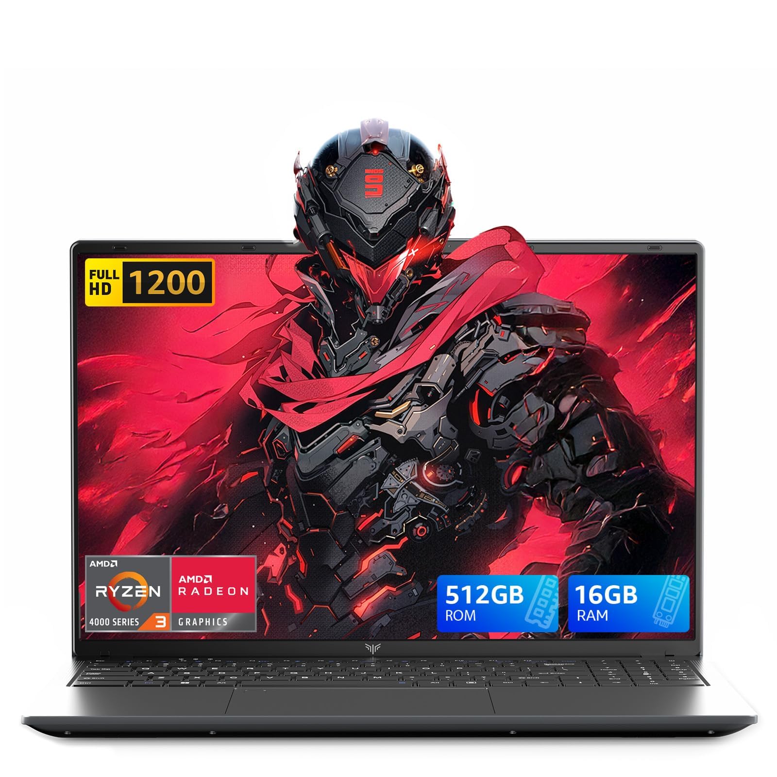 Ordinateur Portable 16 Pouces, Processeur Ryzen 4300U,16 Go SSD de 512 Go