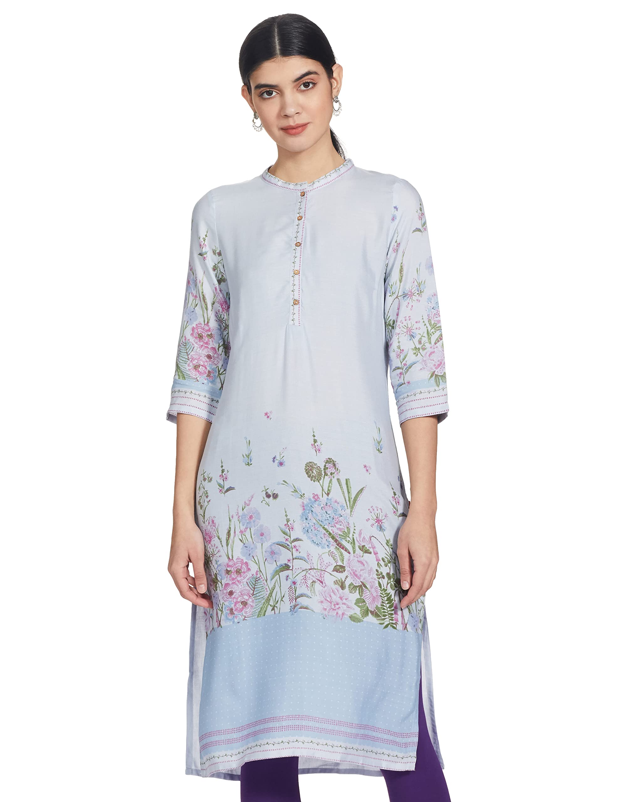 W for Woman Women's Rayon Regular Kurta