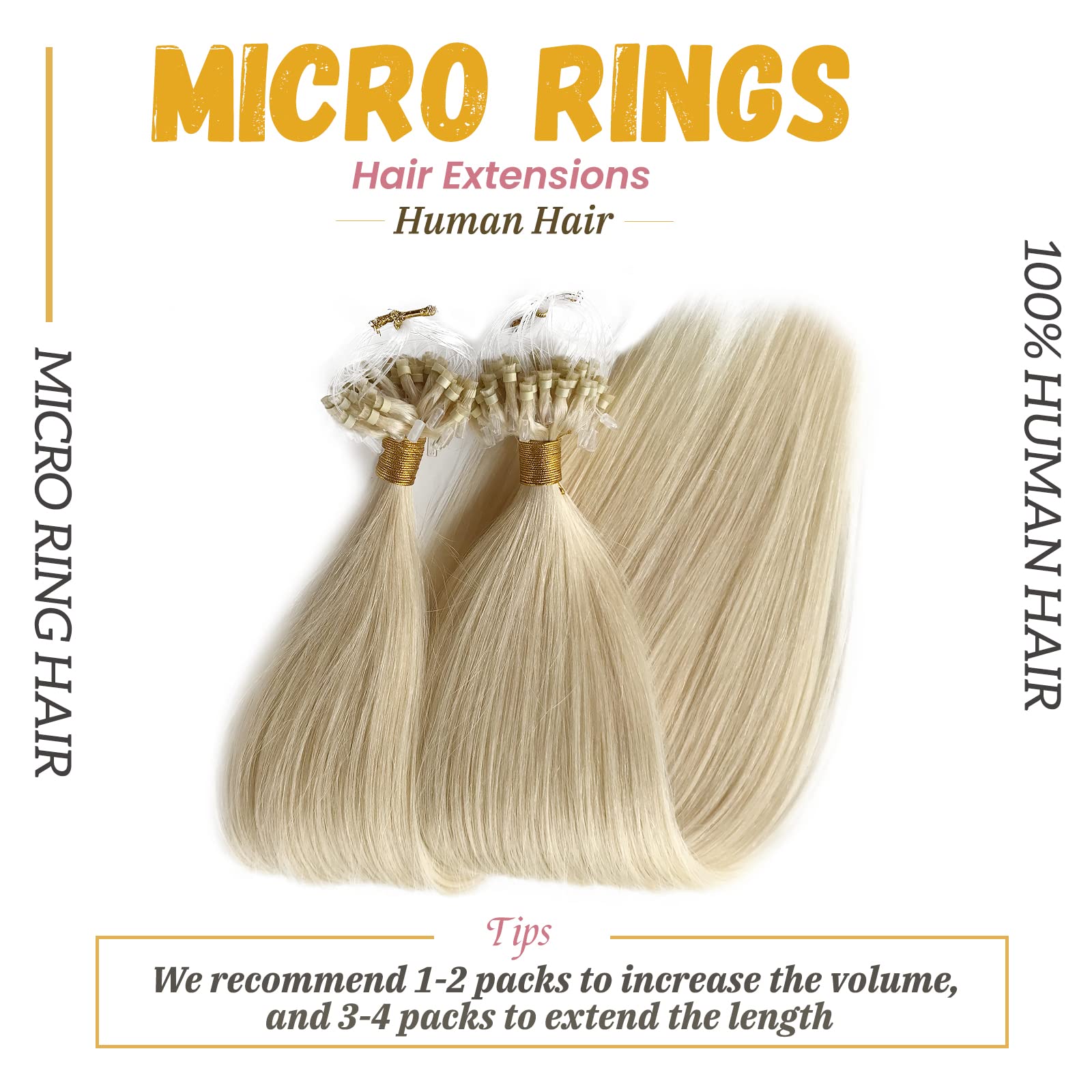 Amazon.com : Micro Loop Hair Extensions Human Hair Bead Hair 