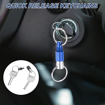 MECCANIXITY Quick Release Keychain Detachable Keychain Spring Pull Apart Key Ring Holder Swivel Split Snap