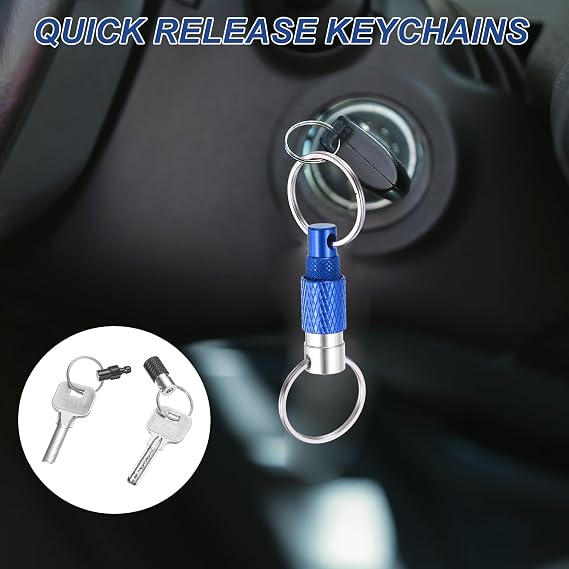 MECCANIXITY Quick Release Keychain Detachable Keychain Spring Pull Apart Key Ring Holder Swivel Split Snap