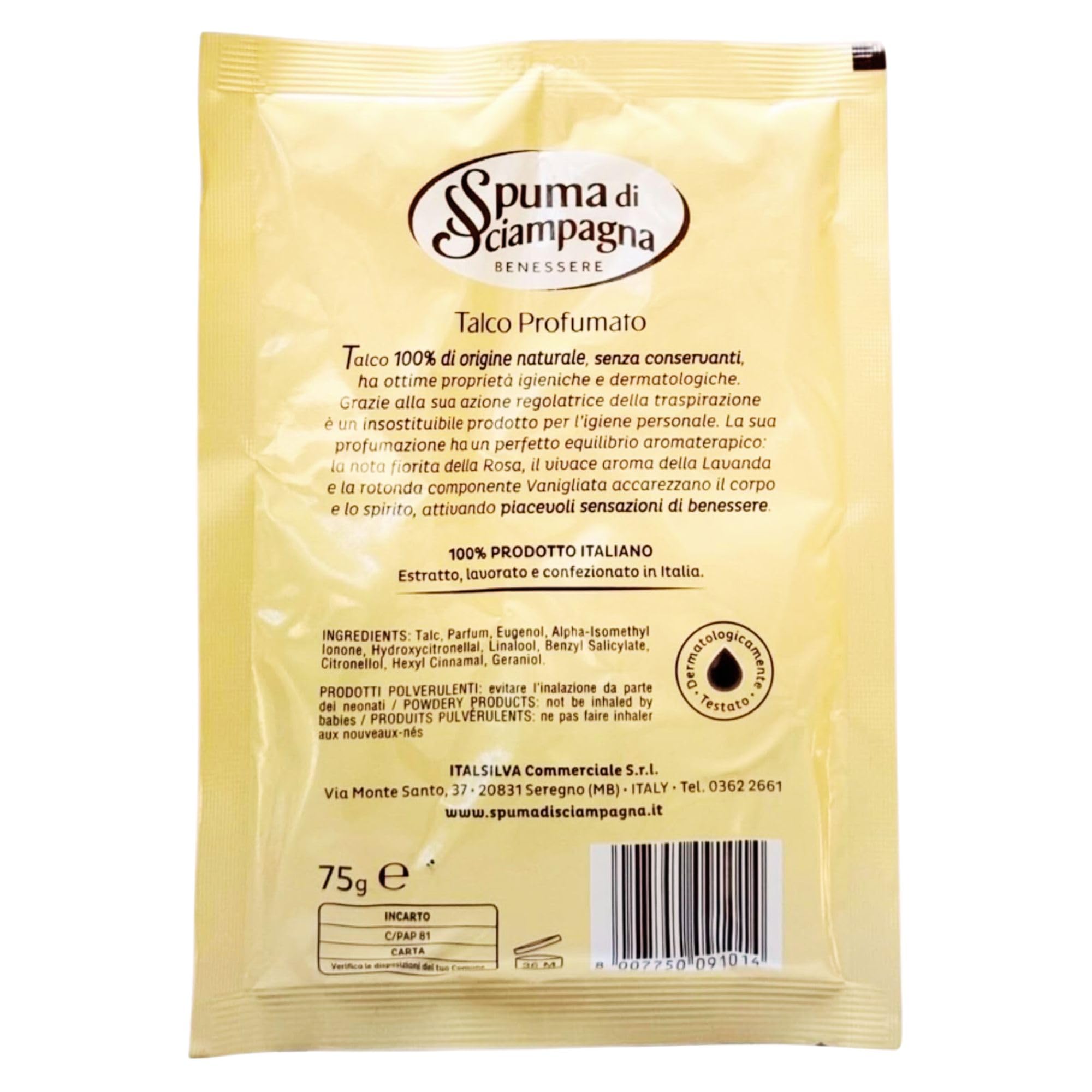 Busta Talco Profumato, Per Una Pelle Morbida e Vellutata 75g (6 Buste)