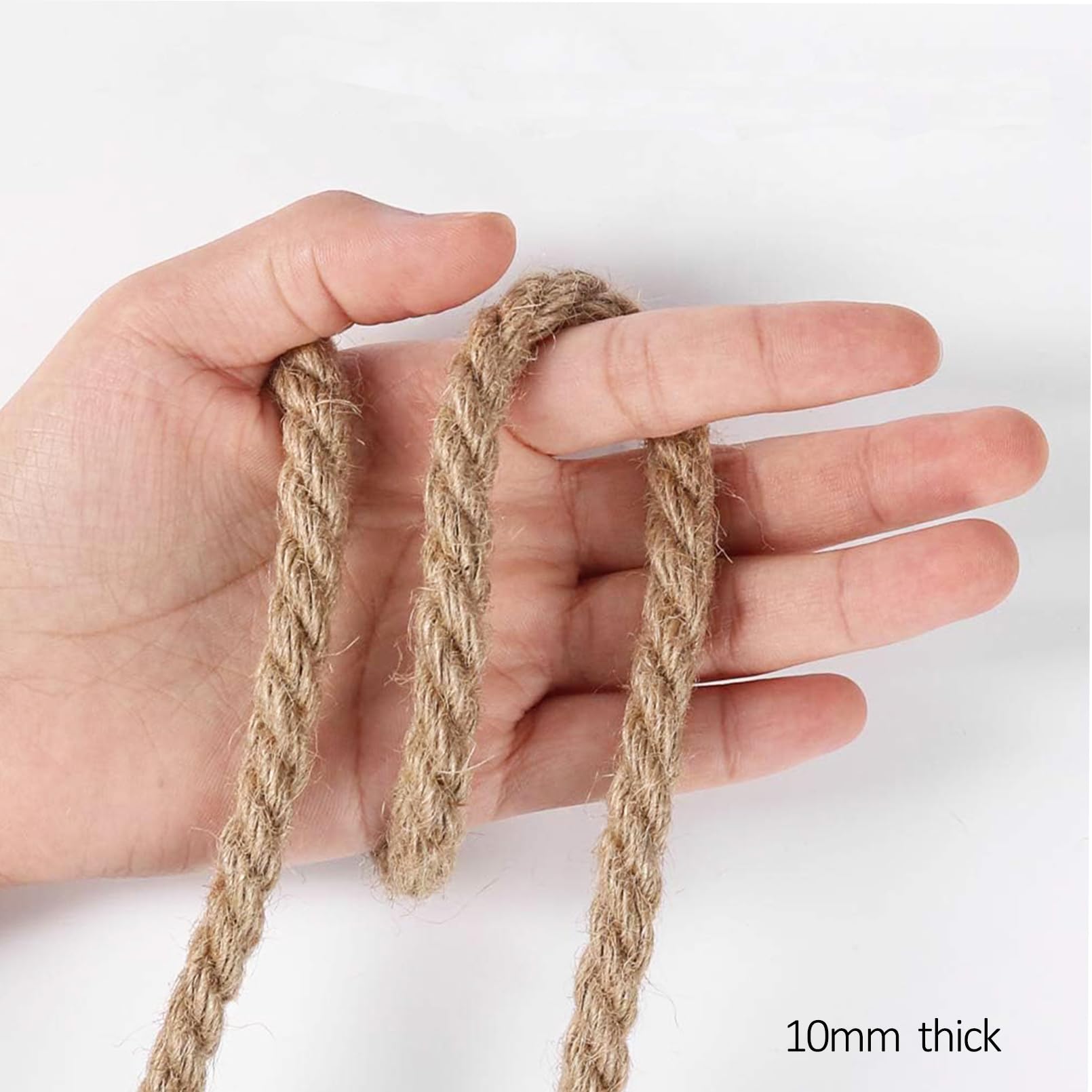Aoneky Corda di Sisal Naturale 6mm/ 8mm/10mm, 10M-100M - Corda di Sisal per Alberi di Gatto, Gatto Graffiare Pad, Decorazione Casa (100 m x 6 mm)