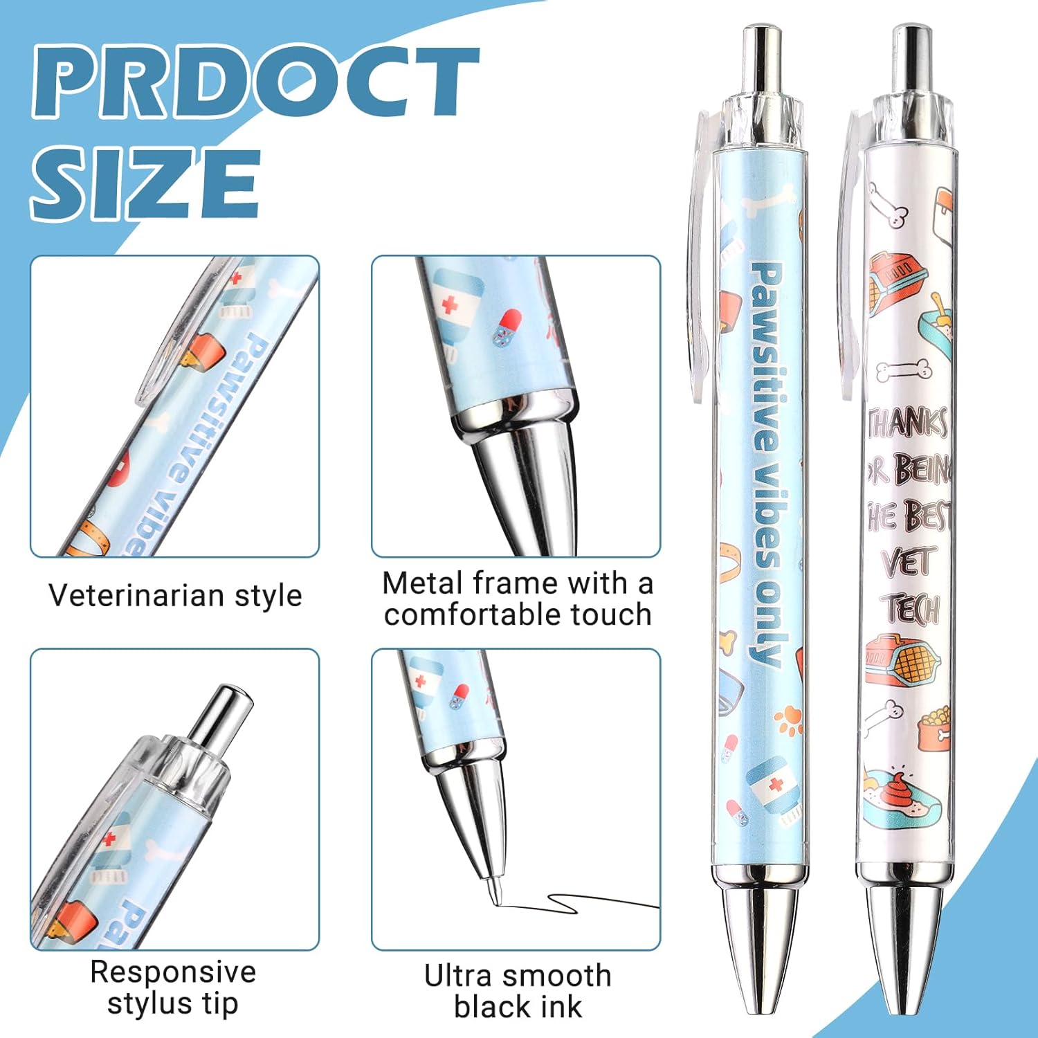 LiYiQ 24 Pcs Vet Tech Ballpoint Pens Veterinarian Pens Bulk Veterinary Assistant Accessories Veterinary Technologist Gift for Veterinarian Assistant Nurse Party Favors - Image 2