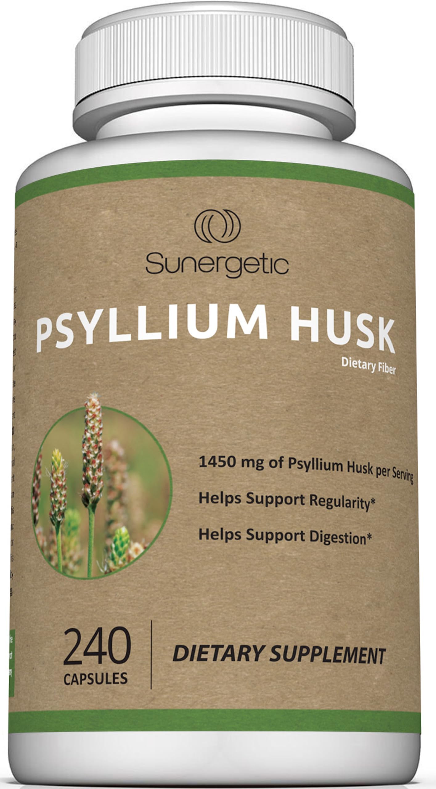 - Premium Psyllium Husk Fiber Supplement 1450mg, 240 Capsules