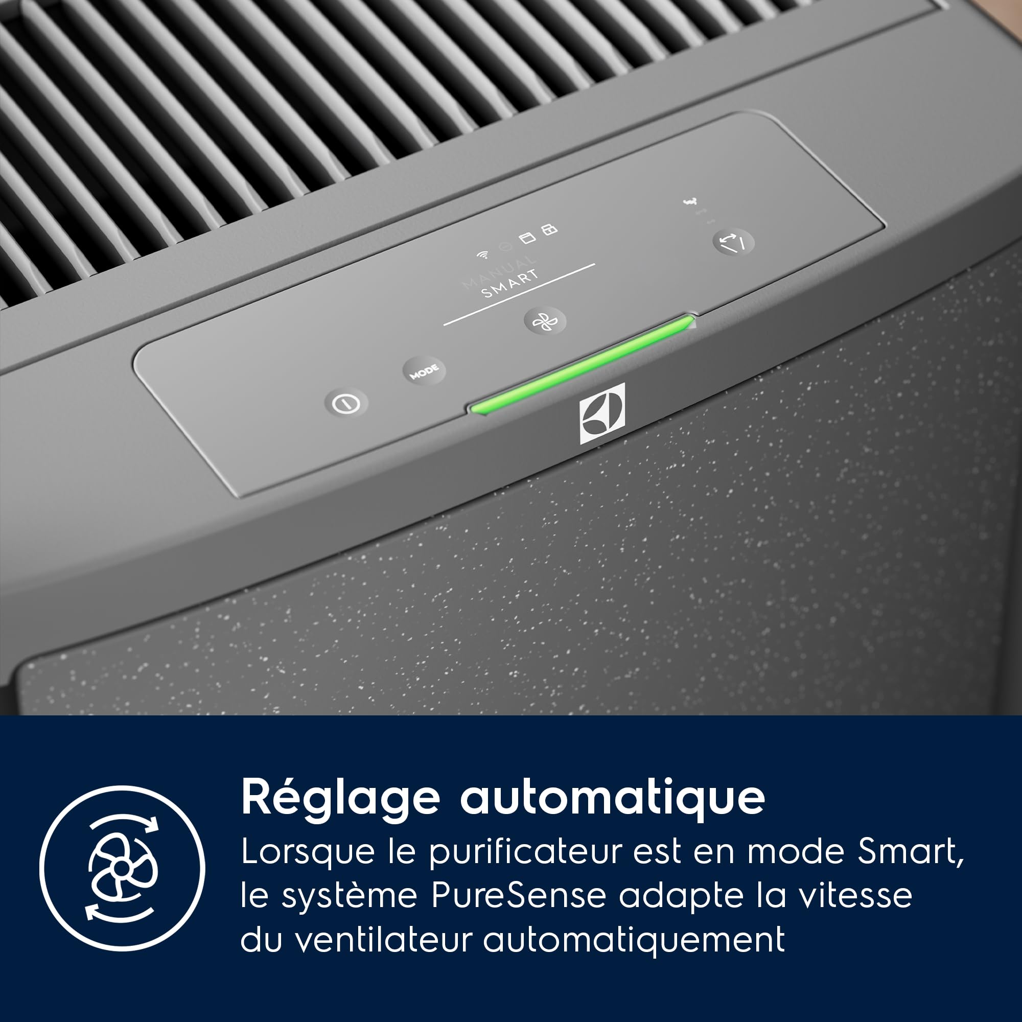 Electrolux Pure Multi 700, Purificateur d'air, Connecté Wi-FI, Fonction Ventilateur, Air Pur Filtration HEPA en 4 étapes, 73m2 Max, Silencieux, EPU72571UG, Gris Clair