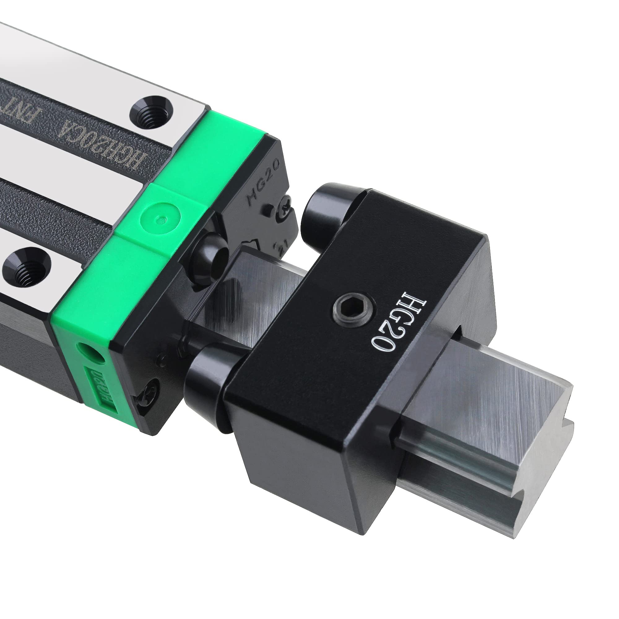 CNCMANS Guida lineare HGH20/HGR20, 2 guide lineari HGR20, 400 mm, con 4 blocchi di limitazione e 4 blocchi di scorrimento HGH20CA (HGH20 400 mm)