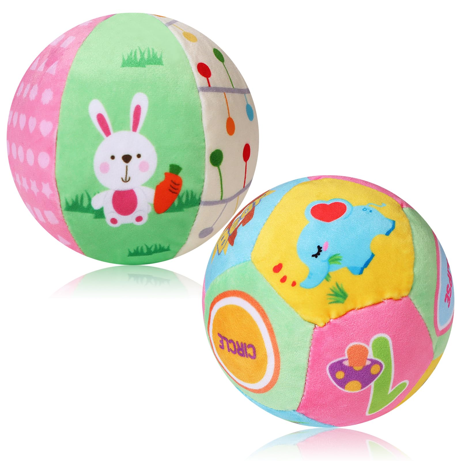 2 Pcs Baby Soft Balls Baby Ball Soft Balls for Kids Indoor Ring Bell Ball Music Sense Learning Toy Educational Toy