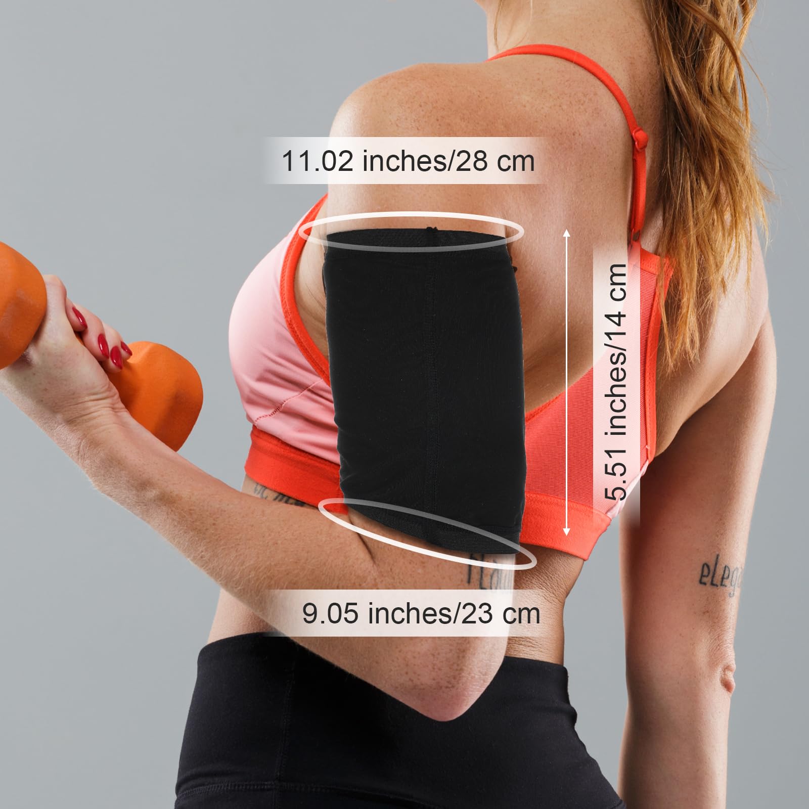 KFHENSOMR 2pcs Arm Bands Workout Adjustable Arm Trimmers for Women Arms Fat Reducer Bands Sauna Sweat Arms Shaper Band Compression Sleeve Toner Sleeves for Sports Workout (Size L)