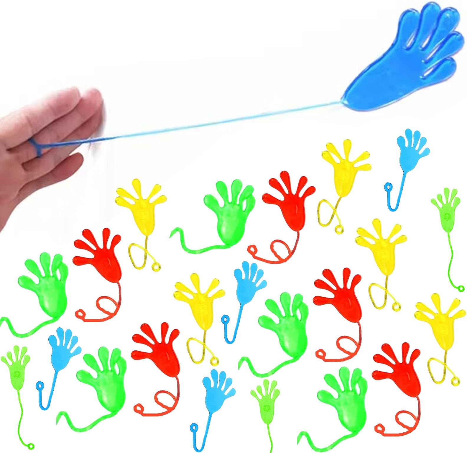 CheriollZYZYZK Sticky Toy, Sticky Hand, 50 Pcs Sticky Hands Children, Sticky Hands Gift, Sticky Palm Toys, Stretchy Sticky Toys, Colorful Sticky Hands, Sticky Hands For Kids