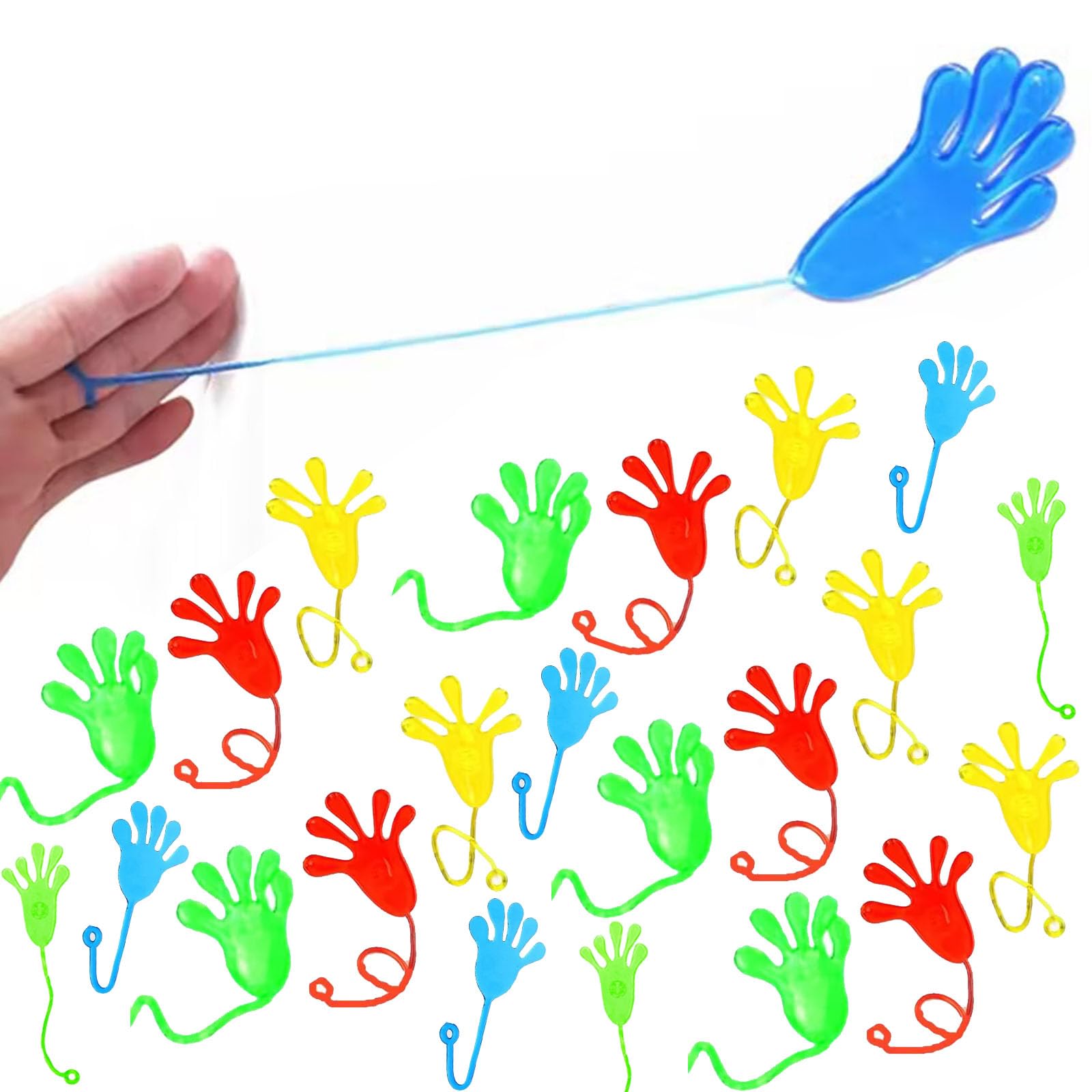 CheriollZYZYZK Sticky Toy, Sticky Hand, 50 Pcs Sticky Hands Children, Sticky Hands Gift, Sticky Palm Toys, Stretchy Sticky Toys, Colorful Sticky Hands, Sticky Hands For Kids