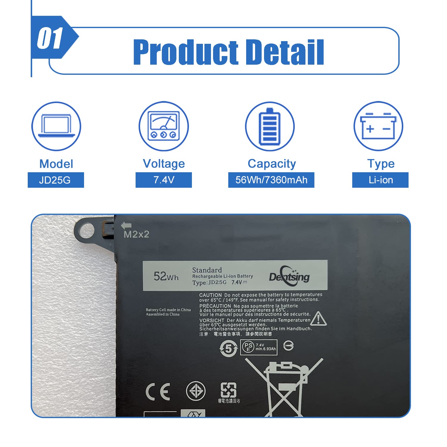 Amazon.com: Dentsing JD25G / 90V7W Battery for Dell XPS13 XPS 13