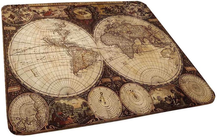 World Map tablecloth, Old World Map Drawn in 1720s