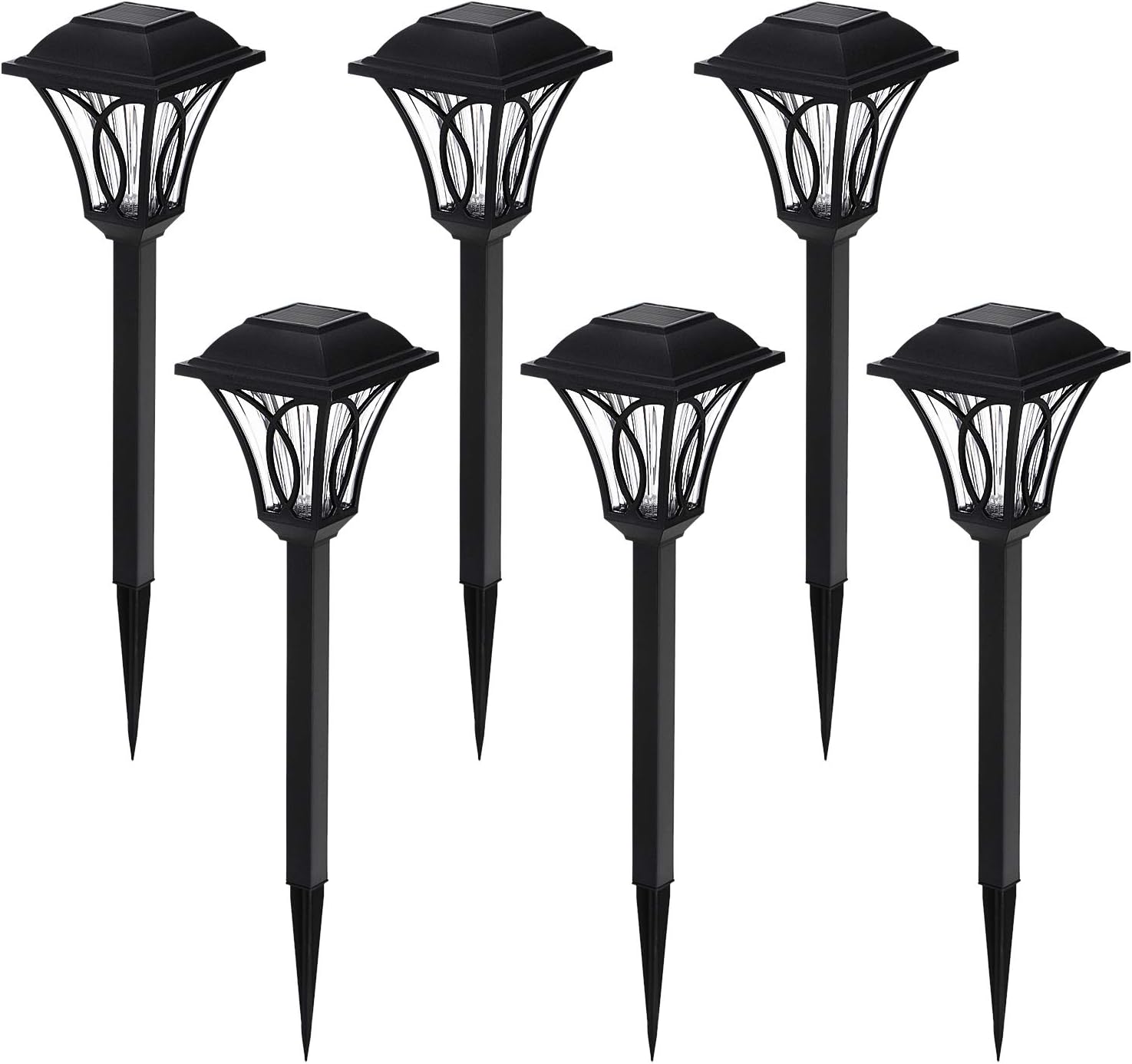 Solar Lights Outdoor Waterproof Outdoor Garden Lights, Solar Pathway Security Lights for OutdoorWall Backyard Fence Garage Garden Driveway 6 Pack