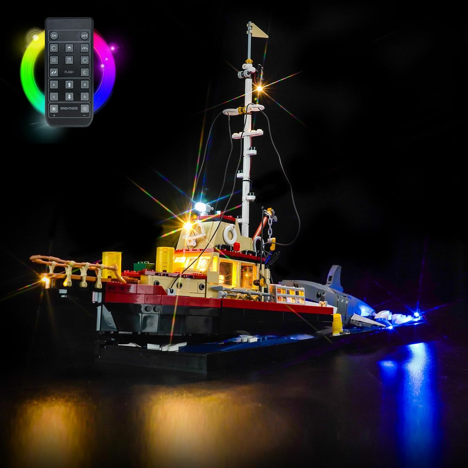 BrickBling LED Light Kit Compatible with Lego Jaws, Creative Lighting Compatible with Lego 21350-No Bricks (Classic Version Light)