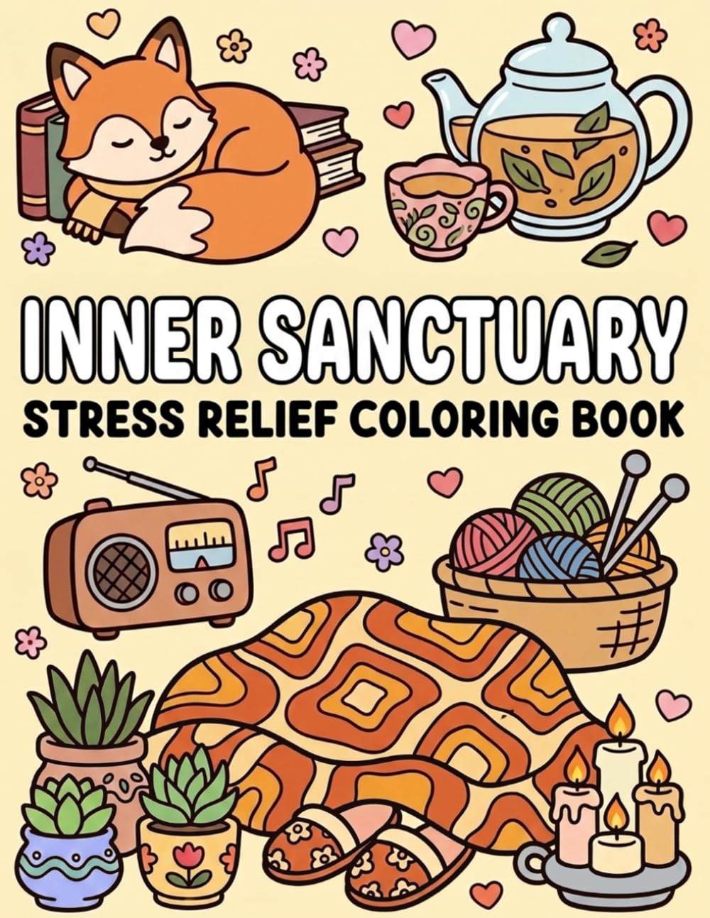 Inner Sanctuary: Stress Relief Coloring Book: A Cozy Journey of Mindfulness, Heartwarming Hobbies, and Peaceful Moments for Ultimate Relaxation