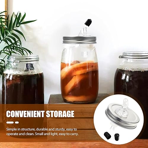 Miniatura 7 de Kichvoe Tarros grandes para verter boquillas con solapa, tapas de boca ancha con tapa de boquilla, perfecto para verter aceite de cóctel, tarros de