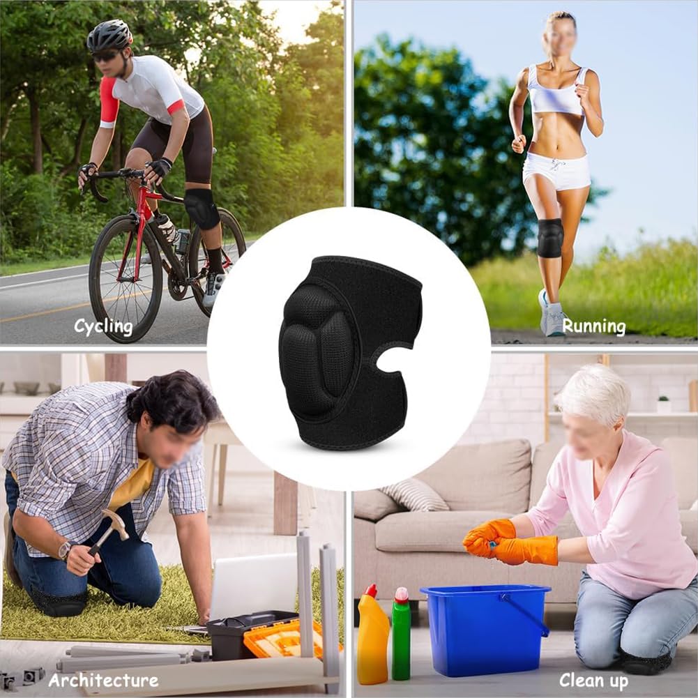 MRKU Genouillères de Sport antidérapantes, 1 Paire, 30 mm d'épaisseur, Protection Anti-Collision pour Le Jardinage, la Construction, Le Nettoyage des sols et l'équitation.