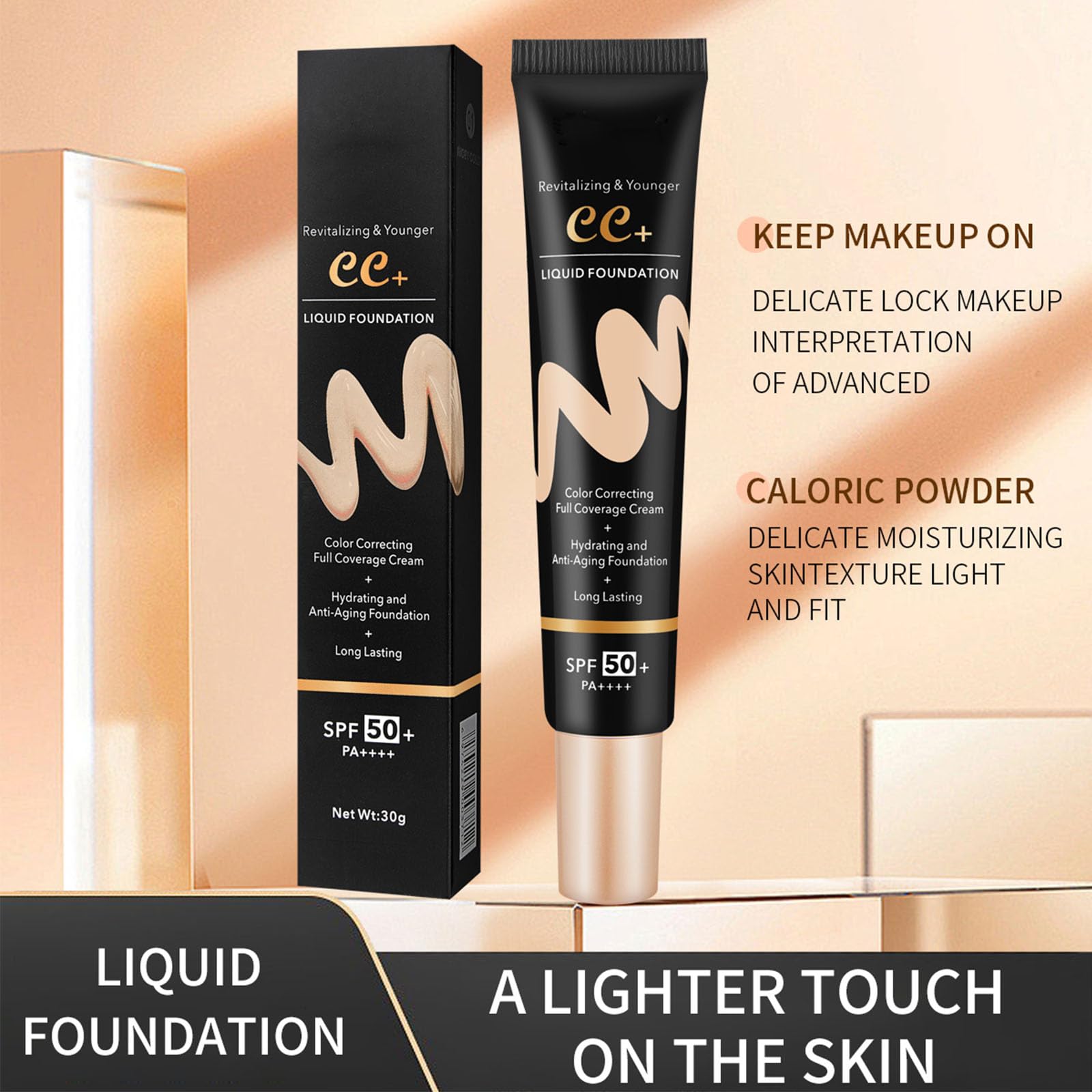 CC Cream - Crema hidratante teñida con SPF 50, crema CC correctora de color, base CC Cream cobertura completa, corrige el tono de la piel, cubre imperfecciones, hidratante y crema CC mate de larga 4