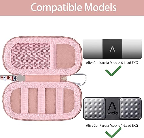 Miniatura 6 de Khanka Funda rígida de repuesto para AliveCor Kardia Mobile ECGKardiaMobile 6L EKG (oro rosa)