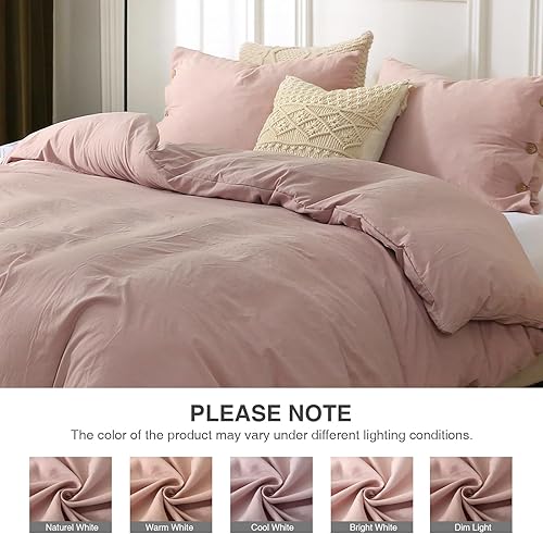 Miniatura 5 de APSMILE Juego de funda de edredón color lila bruñido, tamaño individual, 2 piezas con 1 funda de edredón de 68 x 90 pulgadas y 1 funda de almohada