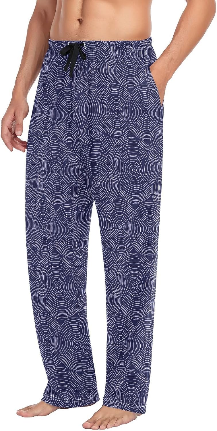 Abstract Circular Patterns Men Pajama Bottoms Pyjama Bottoms Men with pockets for Adults Pyjamas Medium