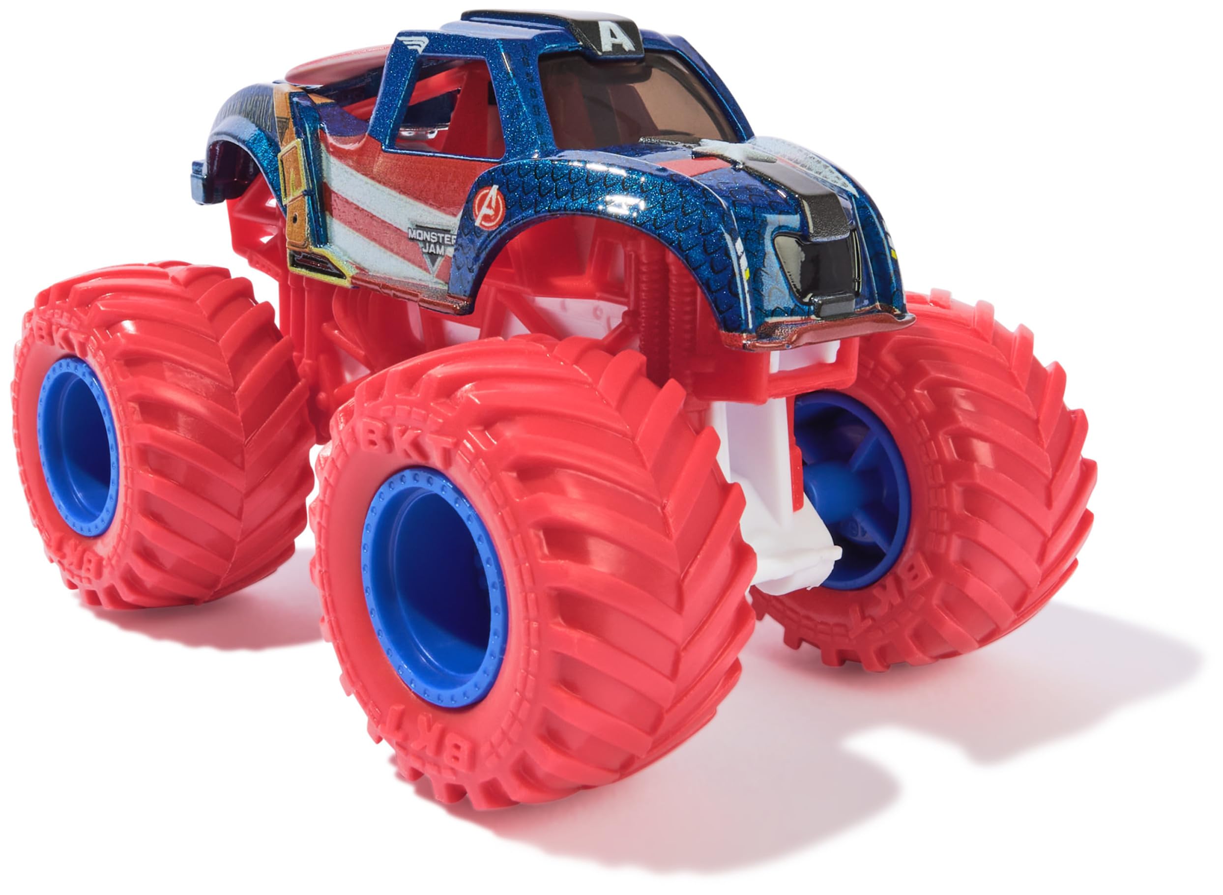 MONSTER JAM, Confezione da 5 Marvel Heroes, Spider-Man, Black Panther, Iron Man, Captain America | Veicoli Die-Cast, Giocattoli per Bambini e Bambine dai 3 Anni in su