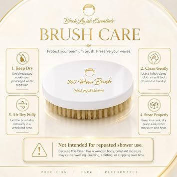 360 Wave Brush, Soft, Build Deeper Waves & Hard Boar Bristle, Curved Design, Black Lavish Essentials Signature (White, Soft Brush)
