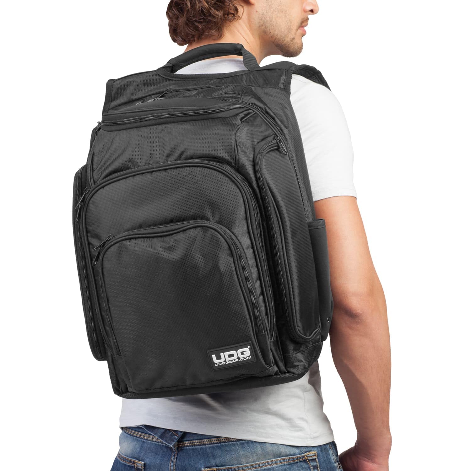 UDG Gear Unisex U9101blor Tasche, Noir Intérieur Orange, 1 EU | Schlanker DJ-Rucksack für Laptop-DJs; wasserabweisendes Nylon, gepolsterte Controller-Tasche