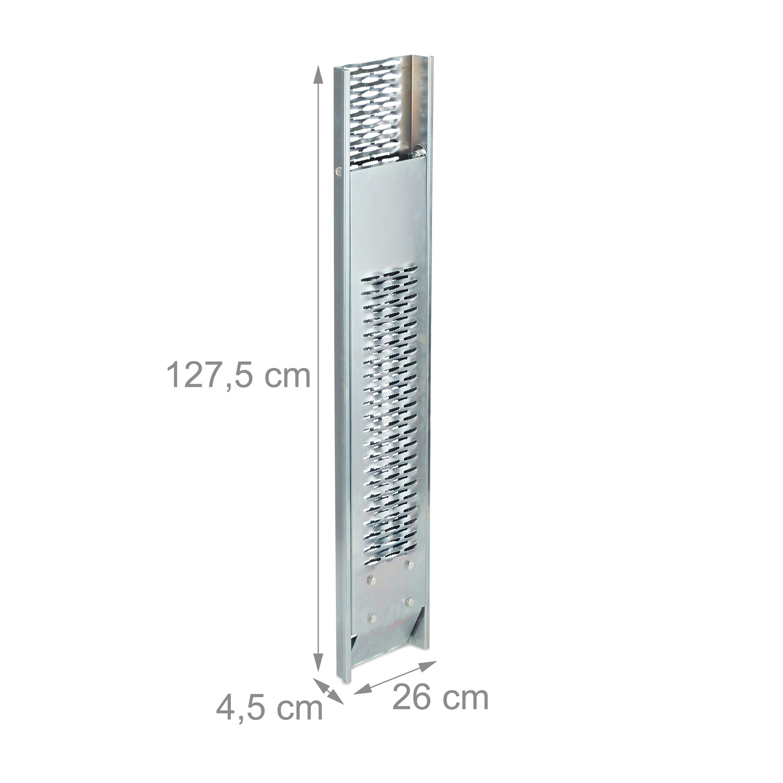Relaxdays Pedana Telescopica per Rimorchi & Auto, Pieghevole, Carico di Moto, Rampa, Acciaio, Max. 225 kg, 2 m, Argento