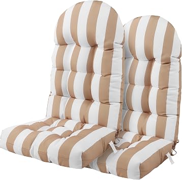 Enipate Weather Resistant Adirondack Chair Cushions Set of 2 High Back Indoor Outdoor Patio Tufted Lounge Cushion Seat Pads