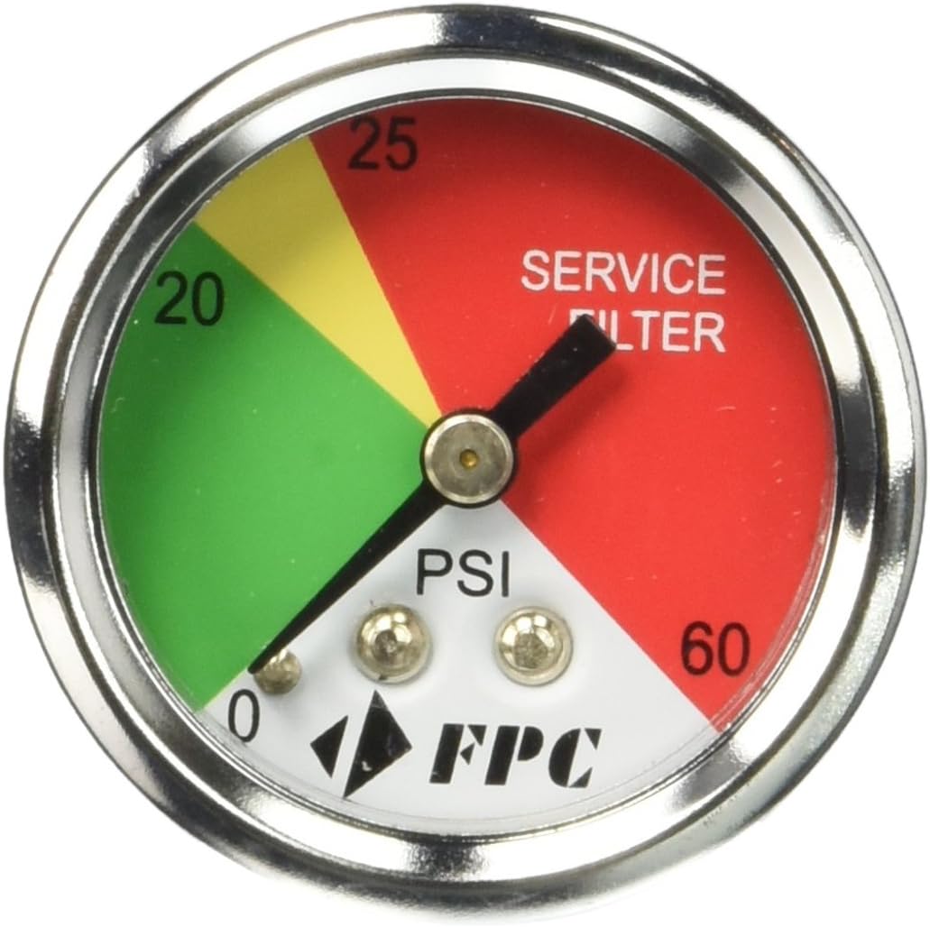 Baldwin Filters Pressure Gauge, Width (In.) 1-1/2