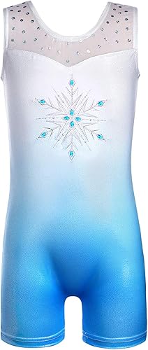 HOZIY Mallas de gimnasia para niñas, con estampado de copos de nieve, azul, morado, rosa intenso, destello
