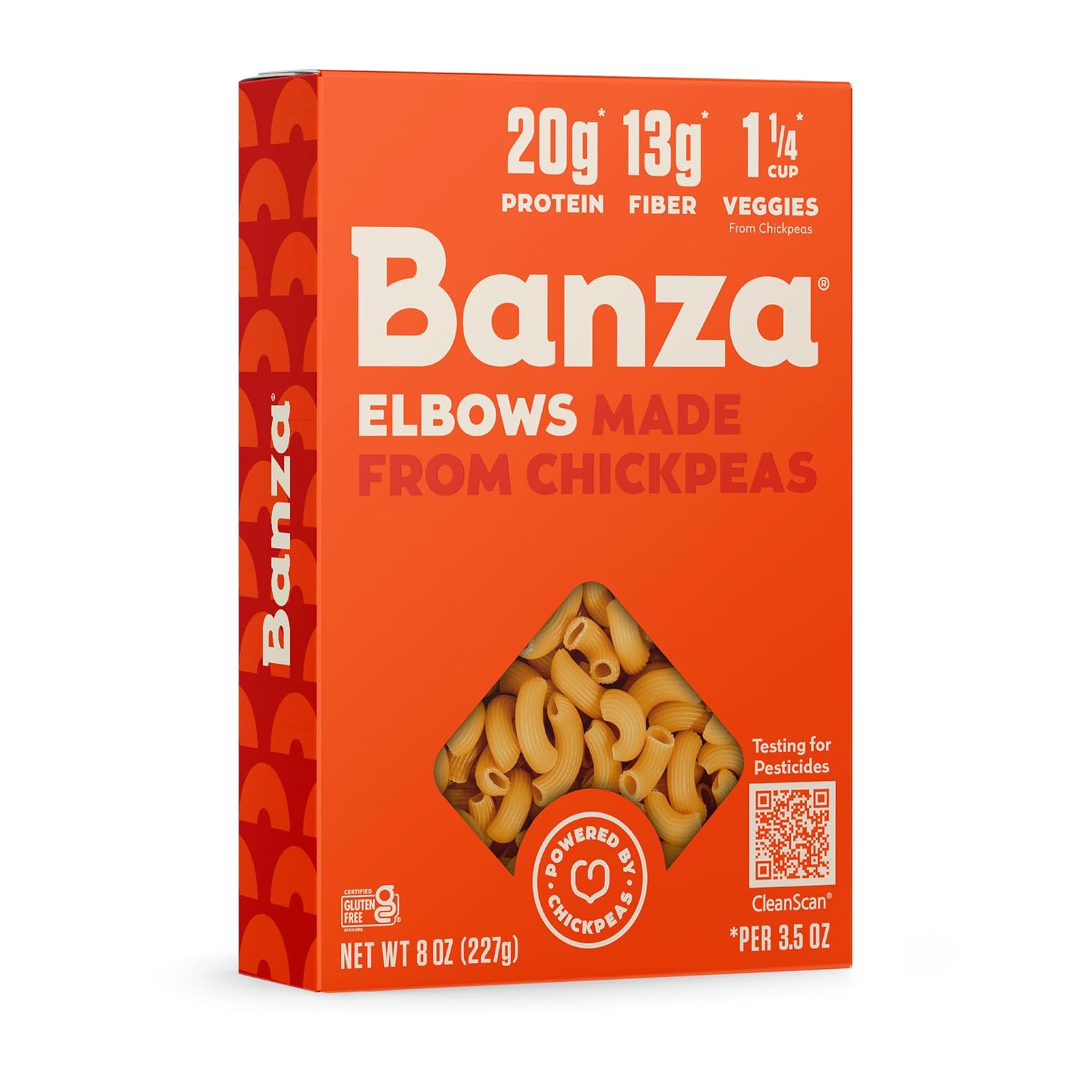Banza Elbows Pasta from Chickpeas – Gluten Free, High Protein, and Lower Carb Protein Elbows Chickpea Pasta – 8oz