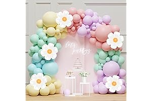 Daisy Balloon Arch Garland Kit - 136Pcs Pastel Rainbow Balloon Arch Kit