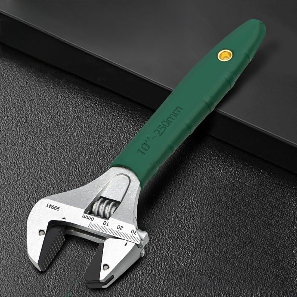 Heavy-Duty Adjustable Wrench With Ratchet Feature And Ergonomic Handle For Enhanced Usability In For Home, Auto, And Outdoor Equipment Repair Projects(10-inch)