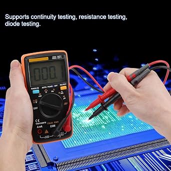Multimeter, AN8008 True-RMS Digital AC DC Voltage Ammeter Current Ohm Meter for Resistance Testing, Diode Testing