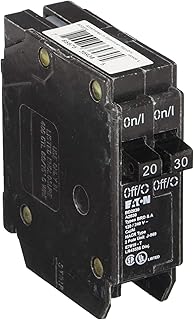 EATON BD2030 Type Bd Twin Circuit Breaker, 120 Vac, 20/30 A, 1 P, 10 Ka