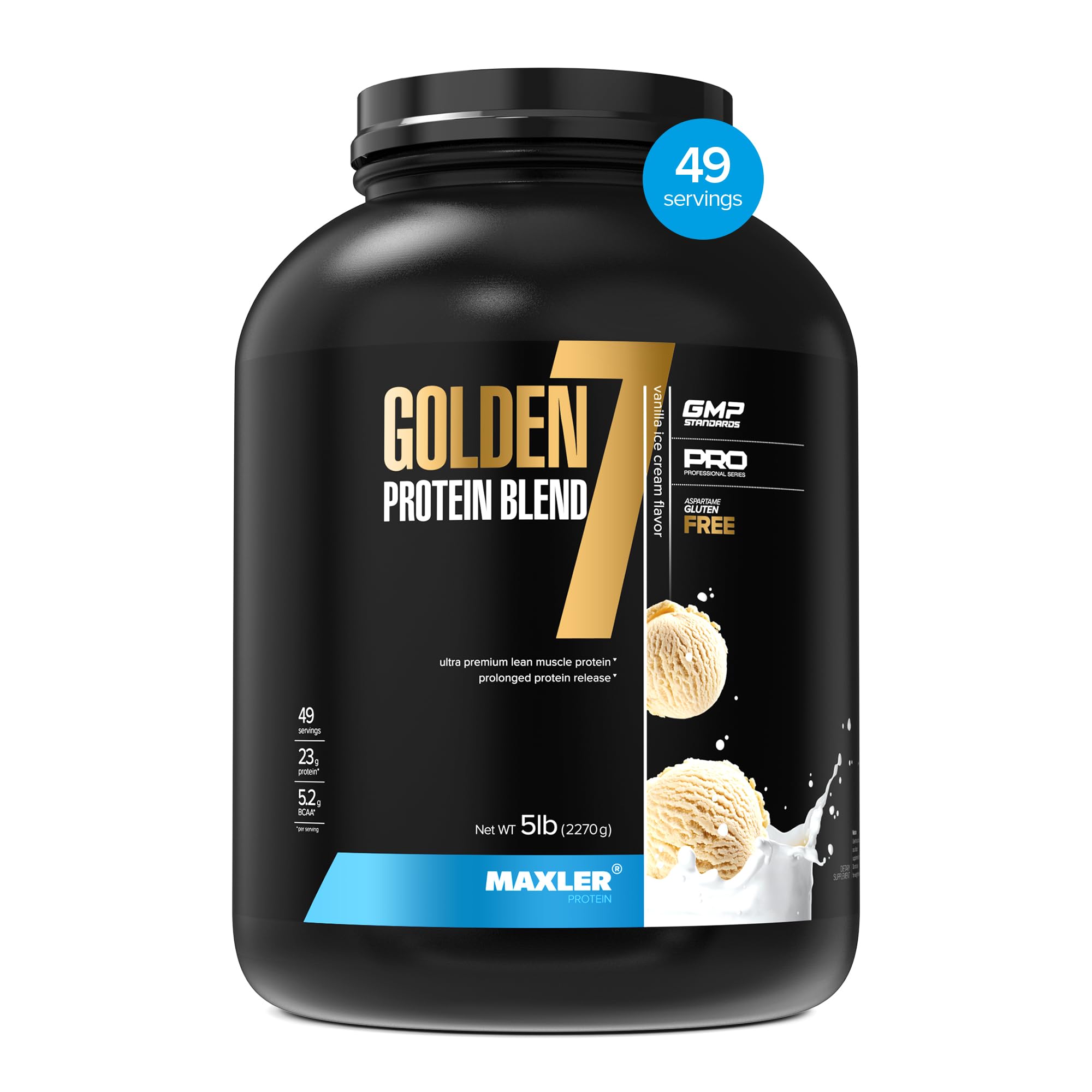 Maxler Golden 7 Protein Blend - Protein Powder for Muscle Gain & Recovery - Vanilla Protein Powder 2 lb — Amazon image 14