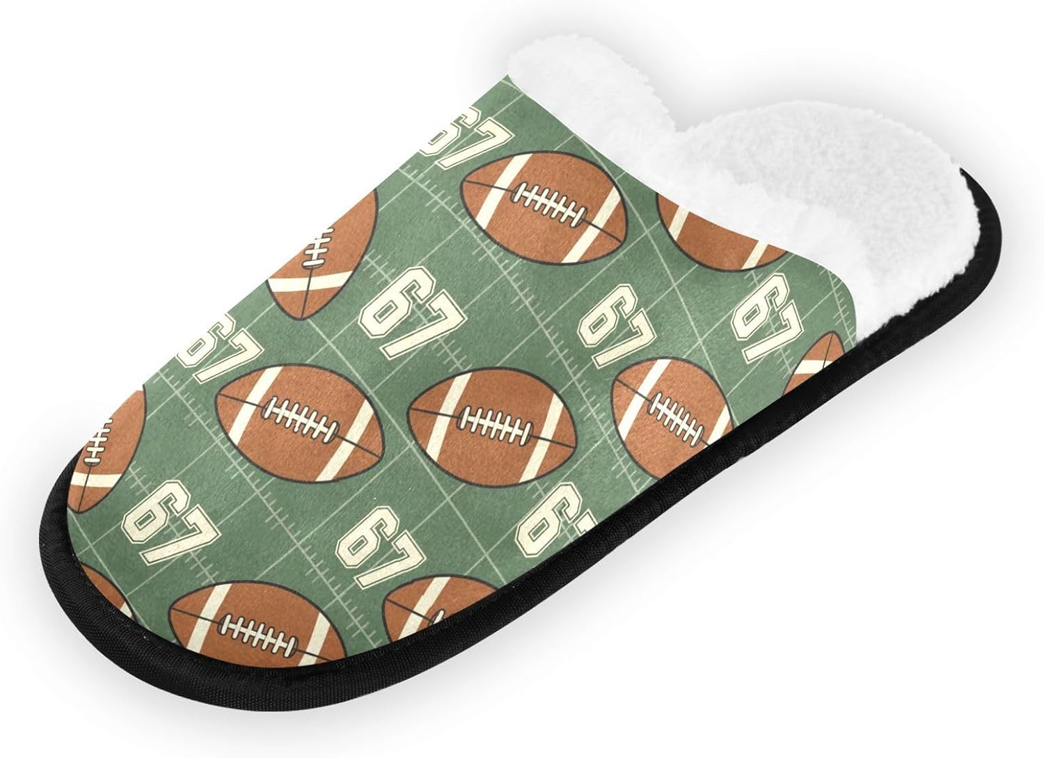 67 Rugby Red Cartoon Slippers For Women Men Soft Memory Foam Non-Slip Beautiful Winter Indoor House Shoes Travel Slipper - Image 2