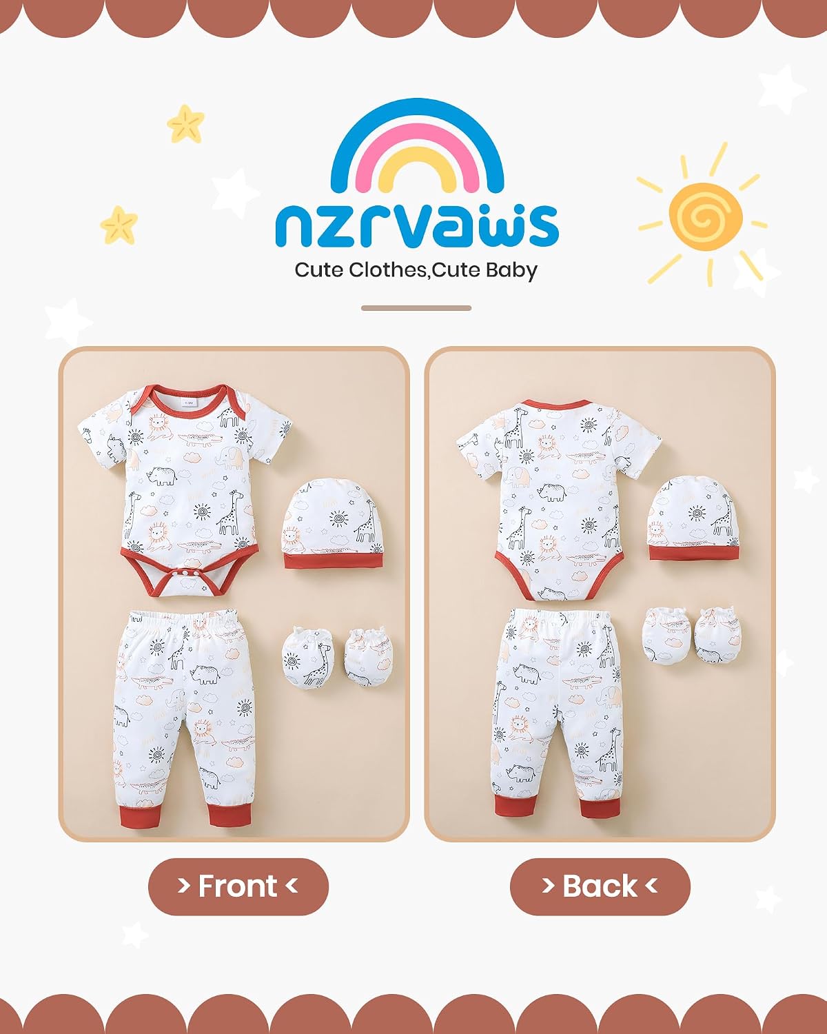 NZRVAWS Newborn Baby Boy Girl Clothes Unisex Preemie Infant Must Have Pants Set Outfits 0-18 Months 20 Pcs Essentials Gift