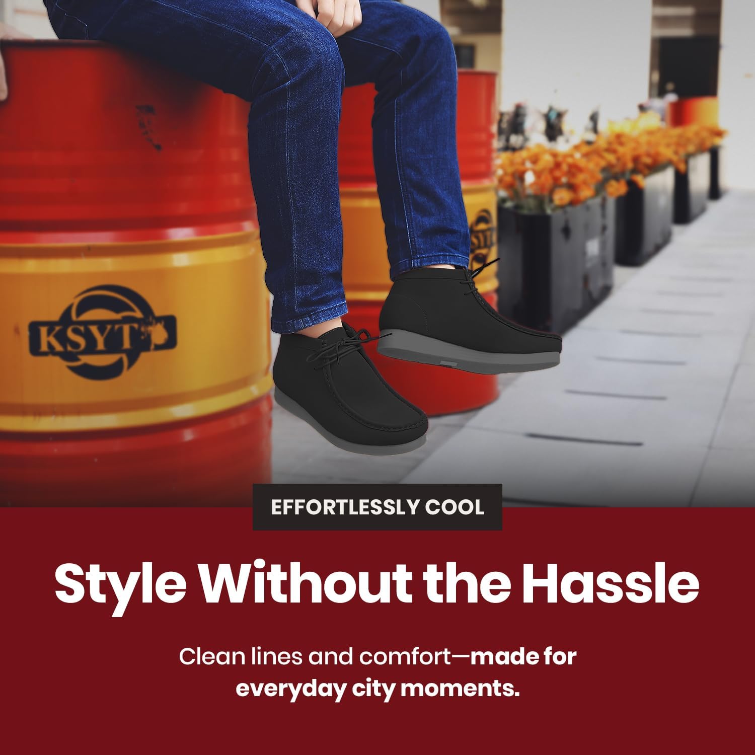 Amali Casual Chukka Boots for Men, High-Top, Lace Up Suede Men's Shoes, Desert Boots with Crepe Rubber Sole - Image 4