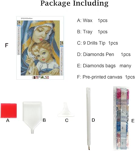 Miniatura 4 de DIYDECORFUN Kits de pintura de diamantes de Jesús de Navidad para adultos principiantes, 5D completos redondos kits de diamantes religiosos, pintura