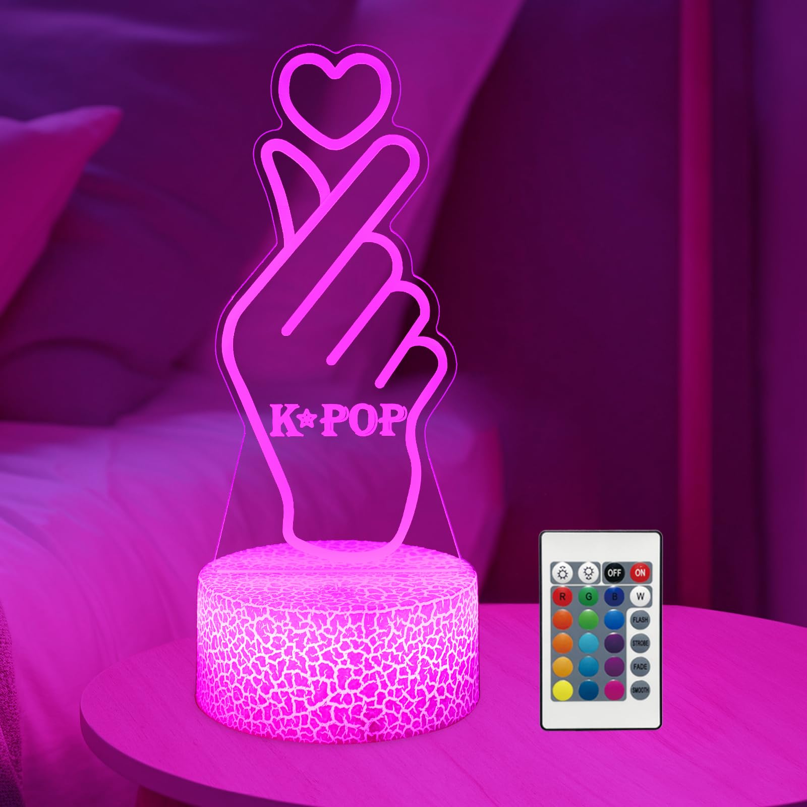 K-Pop dekoratives Nachtlicht, 16 Farbwechsel, Dekor mit Fernbedienung, Kpop Merchandise Geschenk, perfekt als K-Pop-Fan-Geschenk oder Urlaubsgeschenk