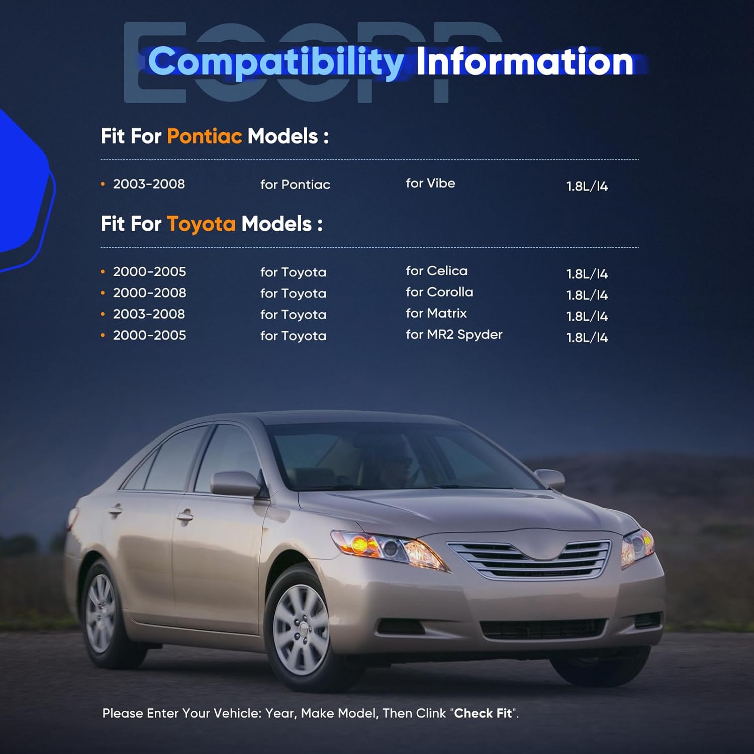 ECCPP Engine Timing Chain Kit for 00-08 for Toyota Corolla; 03-08 for Toyota Matrix; 00-05 for Toyota Celica OE# TK81801,TK951,CTKTO39L, w/Timing Chains Crank Sprocket Tensioner Guide Rail