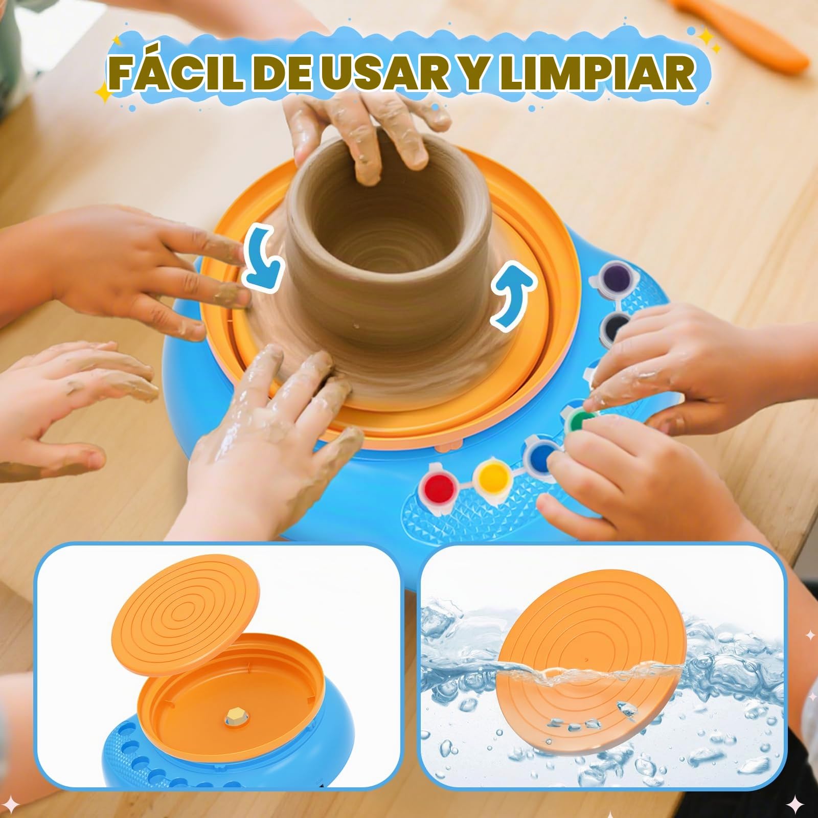 Weilim Torno de Alfarería Niños 6-13, Kit Cerámica DIY, Regalo
