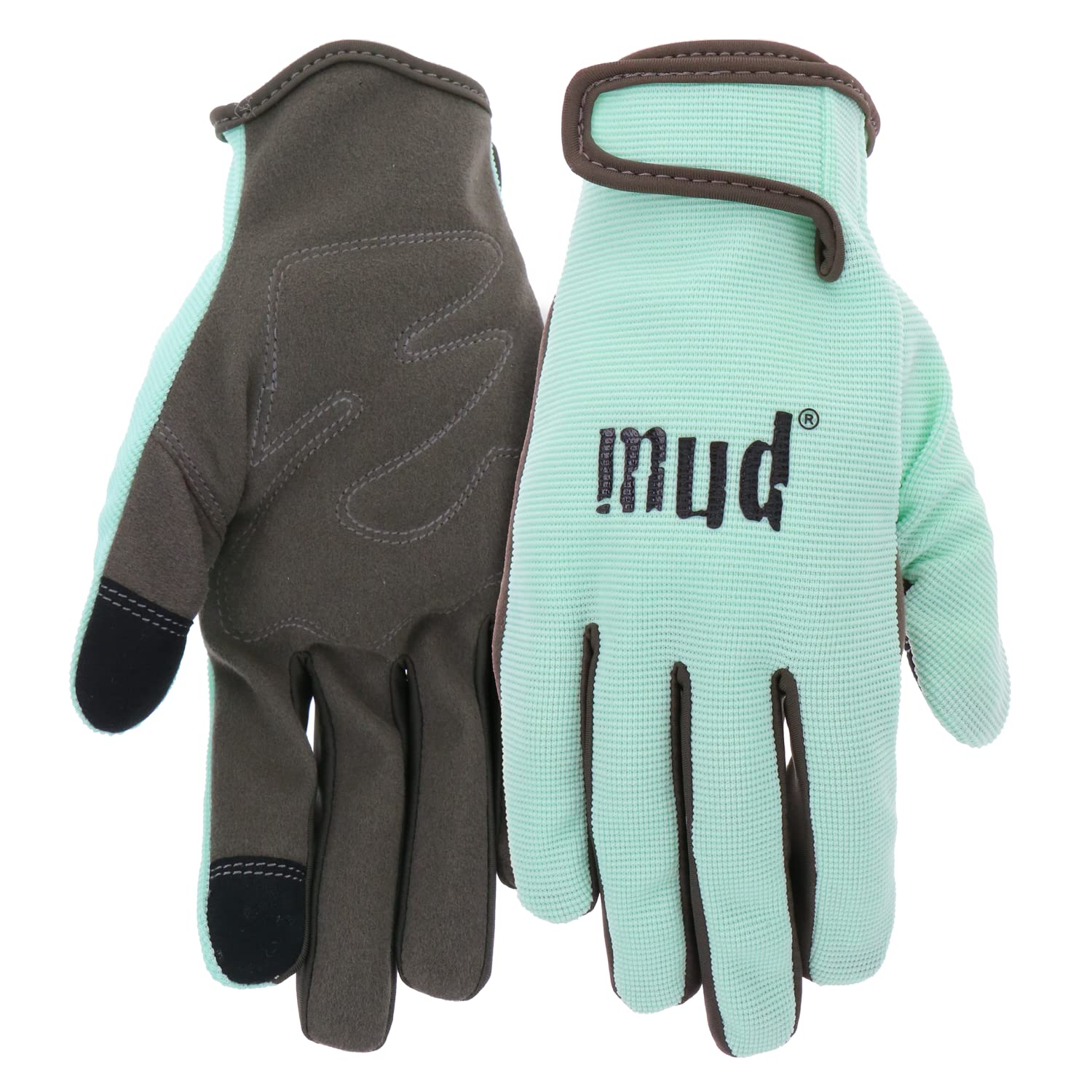 Everyday Mud Women's Synthetic Leather Palm Garden Gloves, Touchscreen Capable, Abrasion Resistant, Hook and Loop Closure