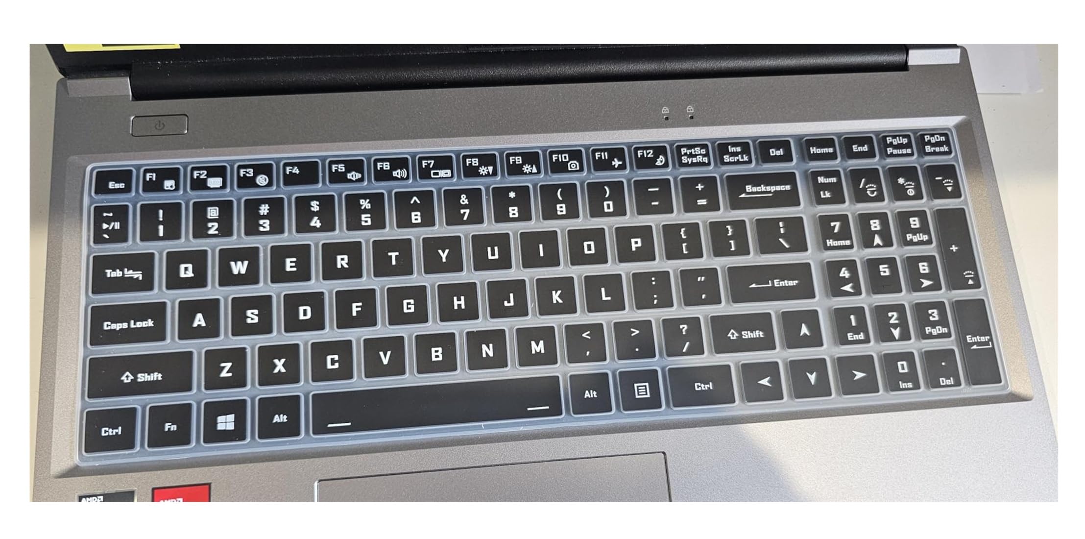 Silicone Keyboard Skin Cover for Acer ALG [AL15G-52 / AL15G-53], Aspire 7 [A715-79G], and Aspire Lite [AL15-41 / AL15-52 / AL15-53] Gaming Laptops (Black)